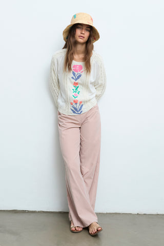 Floral Jacuard Knit Sweater