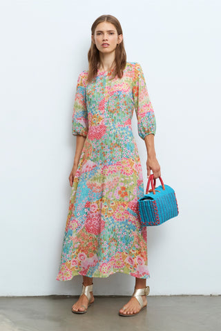 Long Floral Print Dress