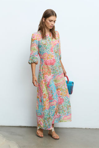 Long Floral Print Dress
