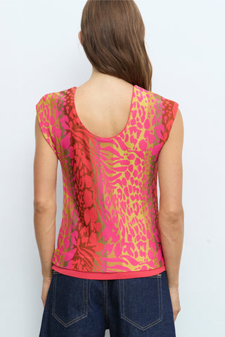 Red Leopard Top