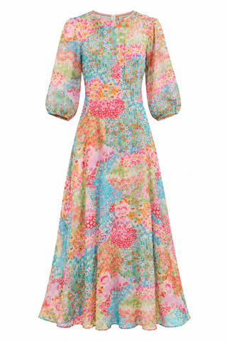 Long Floral Print Dress