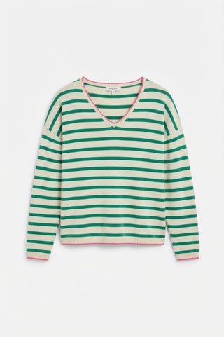 St. Tropez Stripe Sweater Emarald