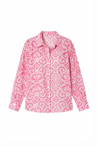 Provence Raspberry White Print Shirt