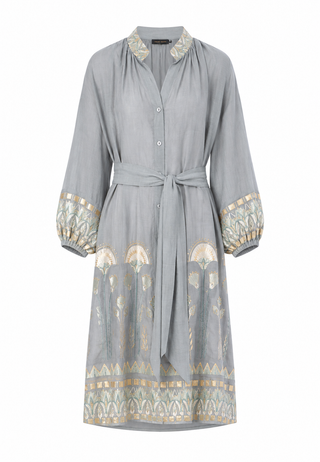 Papyrus L/s Stone/multi min Shirt Dress