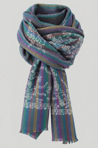T570 Multi Stripe w White All over Embroidery Toosha