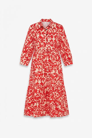 Chiara Tiered Dress Wine Red