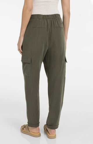 Woven Amy Grn Wide Leg Cargo Trousers