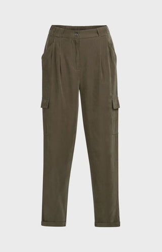 Woven Amy Grn Wide Leg Cargo Trousers