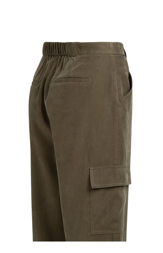 Woven Amy Grn Wide Leg Cargo Trousers