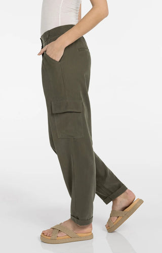 Woven Amy Grn Wide Leg Cargo Trousers