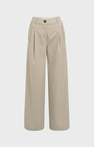 Woven Crockery Brown Wide Leg Cargo Trousers