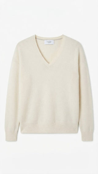 Essential Natural White Vneck Jumper