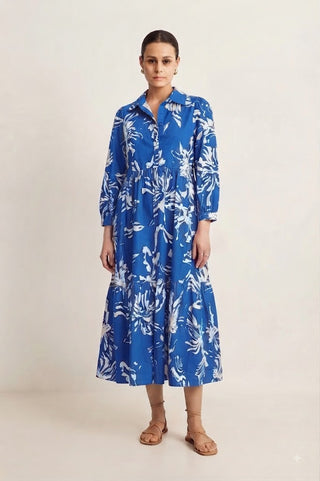 Chiara Tiered Dress Royal Blue