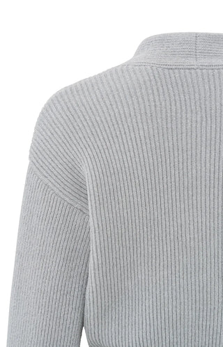 Cropped Wrap Sweater Wide Sleeves