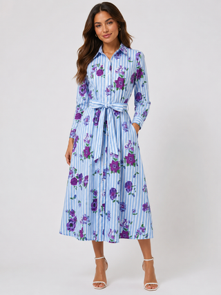 Julie Blue Stripe Dress