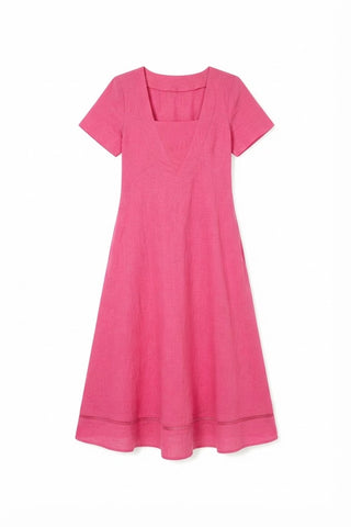 Le Marais Raspberry Linen Dress