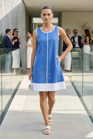 Amy Slv/less Dress  Bluebell