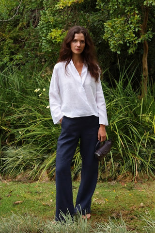Toni Navy Wide Leg Pants