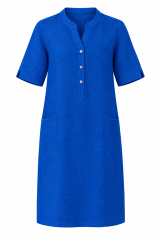 Shelly Royal Vneck Dress w Rib