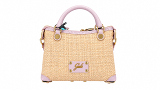 Thamara Xs Gold Linen/leather Purple Shopper