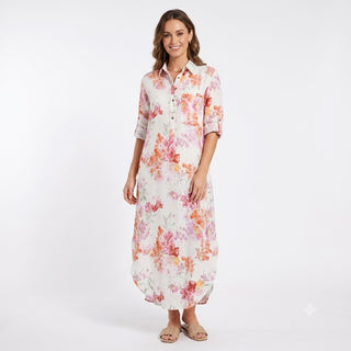 Melissa Shirt Dress Bow 100% Linen