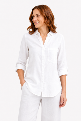 The Kelly Shirt White 100% Linen