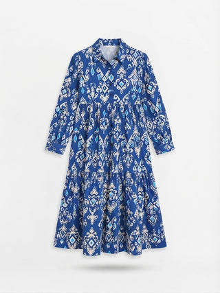 Chelsea Tiered Printed Dress Marine