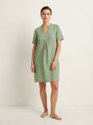 Anika Sage Mandarin Collar Dress
