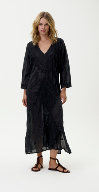 Long Goa Embroidery Black/Black