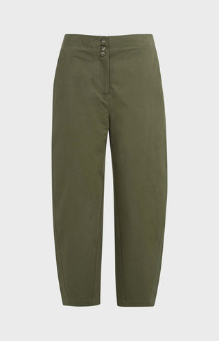 High Waist Army Barrel Leg Trousers