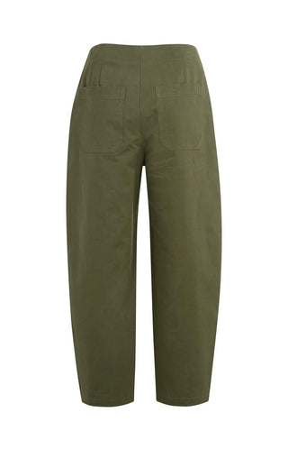 High Waist Army Barrel Leg Trousers