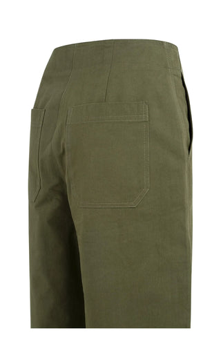 High Waist Army Barrel Leg Trousers