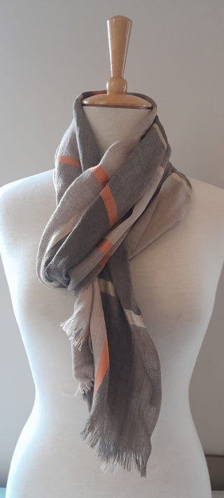 Jasmin Beige and Orange Block Scarf