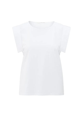 Jersey Pure White Top w Sleeve Detail