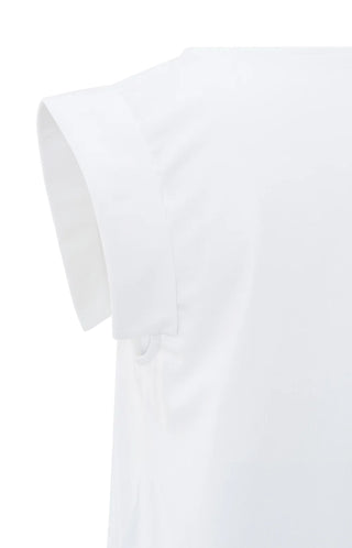 Jersey Pure White Top w Sleeve Detail