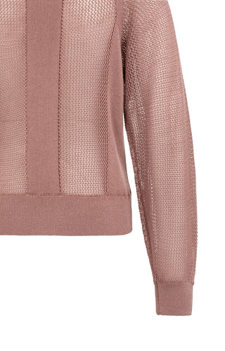 Burlwood Pink Mesh Knit Sweater