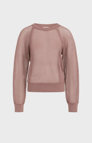 Burlwood Pink Mesh Knit Sweater
