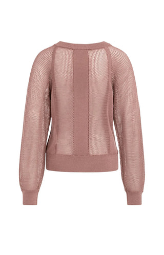Burlwood Pink Mesh Knit Sweater