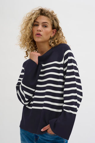 EW Zeke Navy Off White Knit Pullover