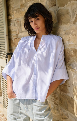Light Blue Batwing Blouse
