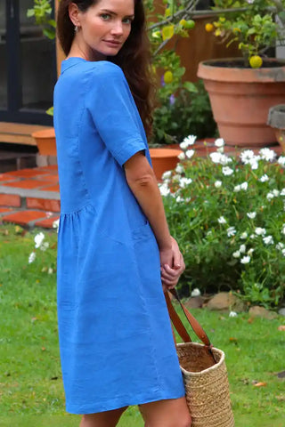 Shelly Royal Vneck Dress w Rib