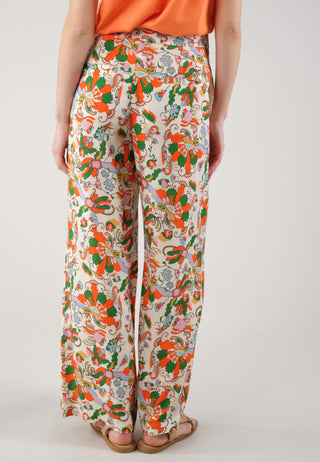 Sakura Floral Orange Pants