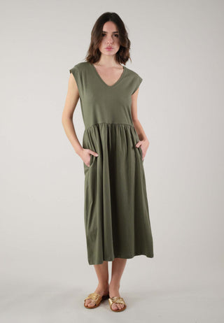 Ayna S/slv Khaki Dress