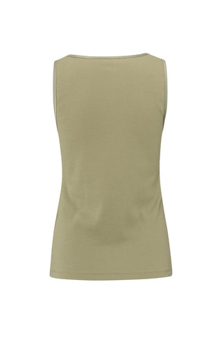 Rib Soft Green Singlet w  Shiny Binding