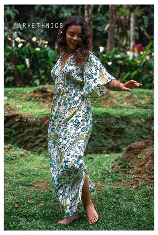 Seraphine crm turquoise long dress