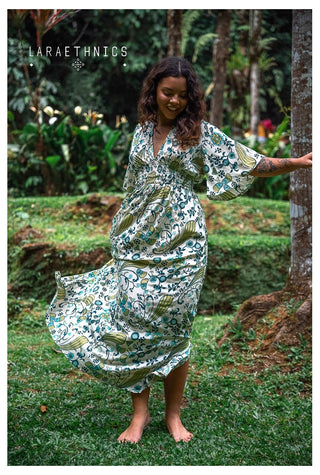 Seraphine crm turquoise long dress