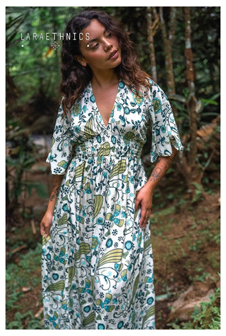 Seraphine crm turquoise long dress