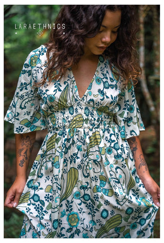 Seraphine crm turquoise long dress