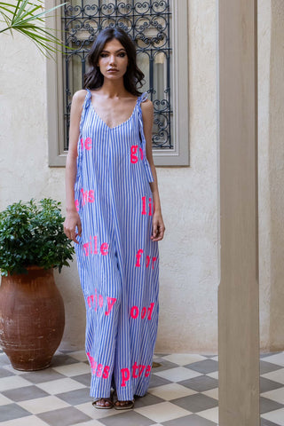 Siento Blu Stripe Jumpsuit