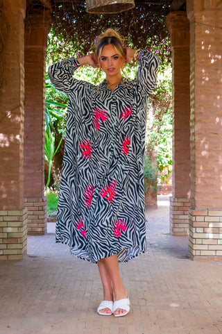 Siloa Zebra Shirt Dress